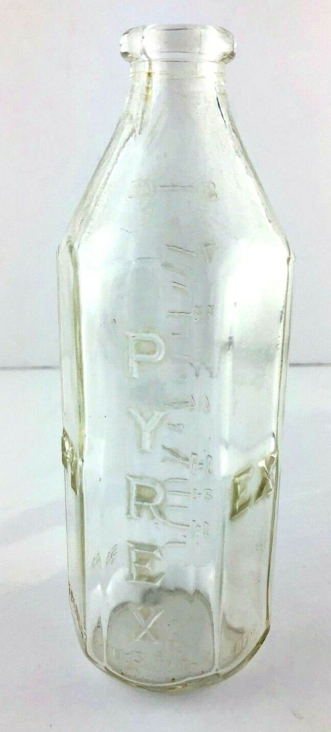 Vintage Pyrex Nursing Bottle 8 Ounce Glass Clear Baby 1950s