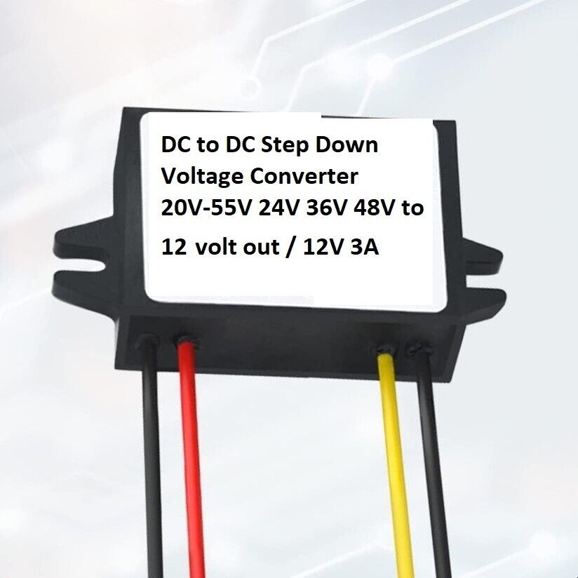 DC to DC Step Down Voltage Transformer 20V-55V 24V 36V 48V to 12 volt out 3 amps