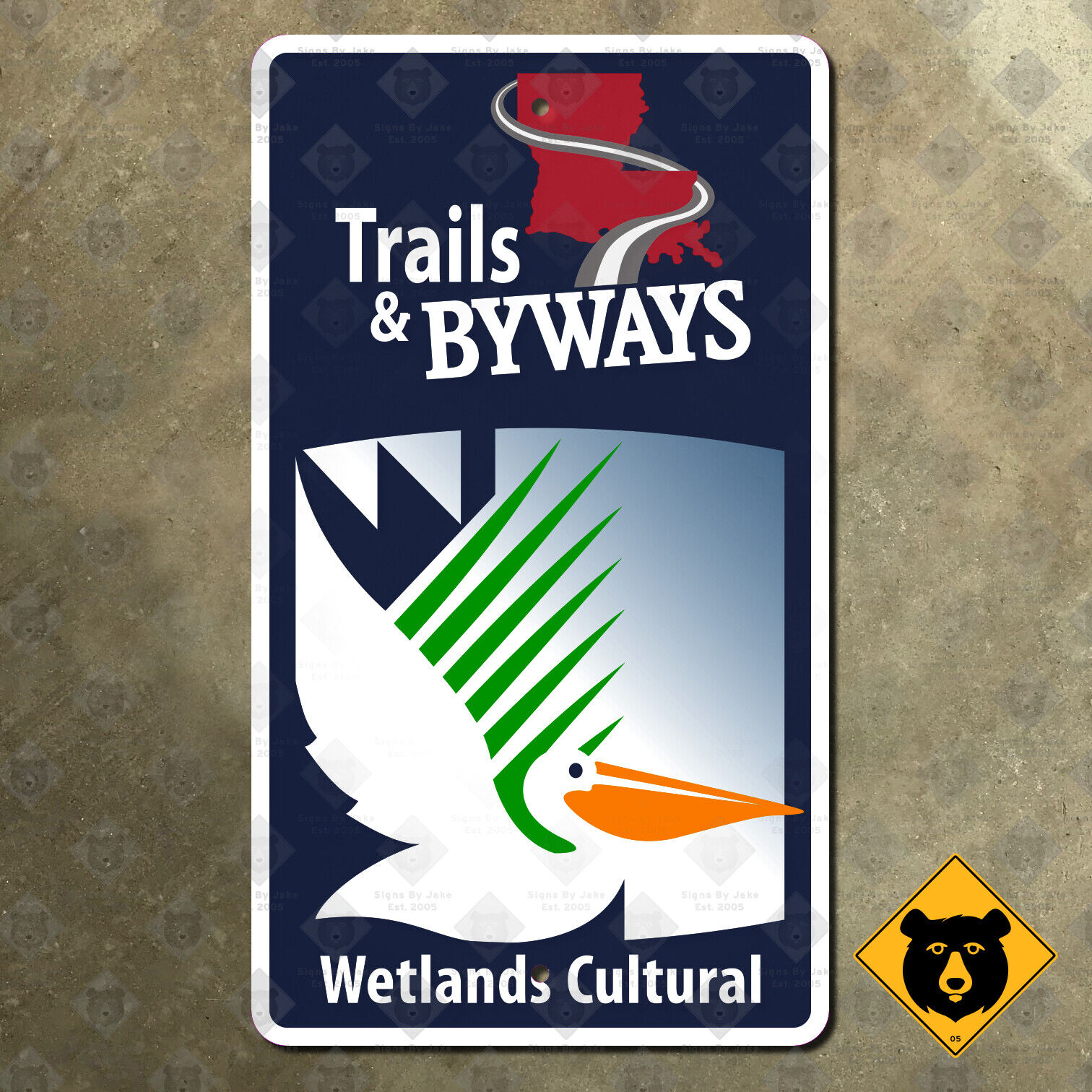 Louisiana Wetlands Cultural Trail byways highway road sign scenic route 12x21