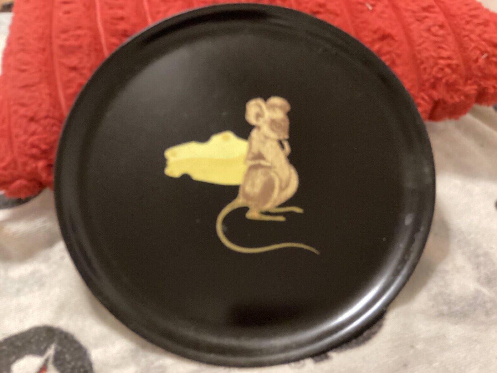COUROC of MONTEREY MOUSE w/CHEESE,ROUND PLATE/TRAY, Inlay 10.5” FREE  POSTAGE