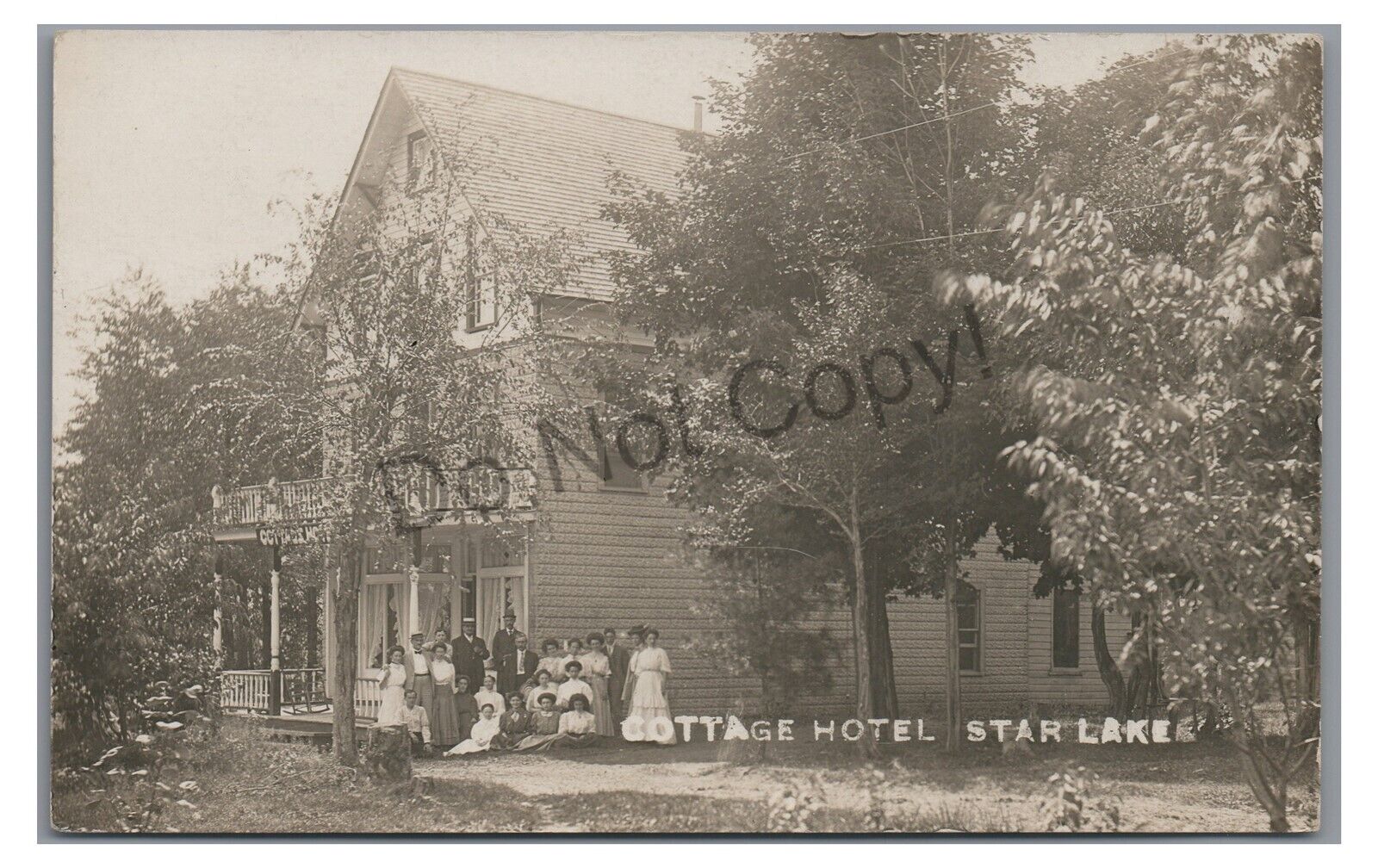 RPPC Cottage Hotel STAR LAKE NY St Lawrence Co Adirondacks Real Photo Postcard