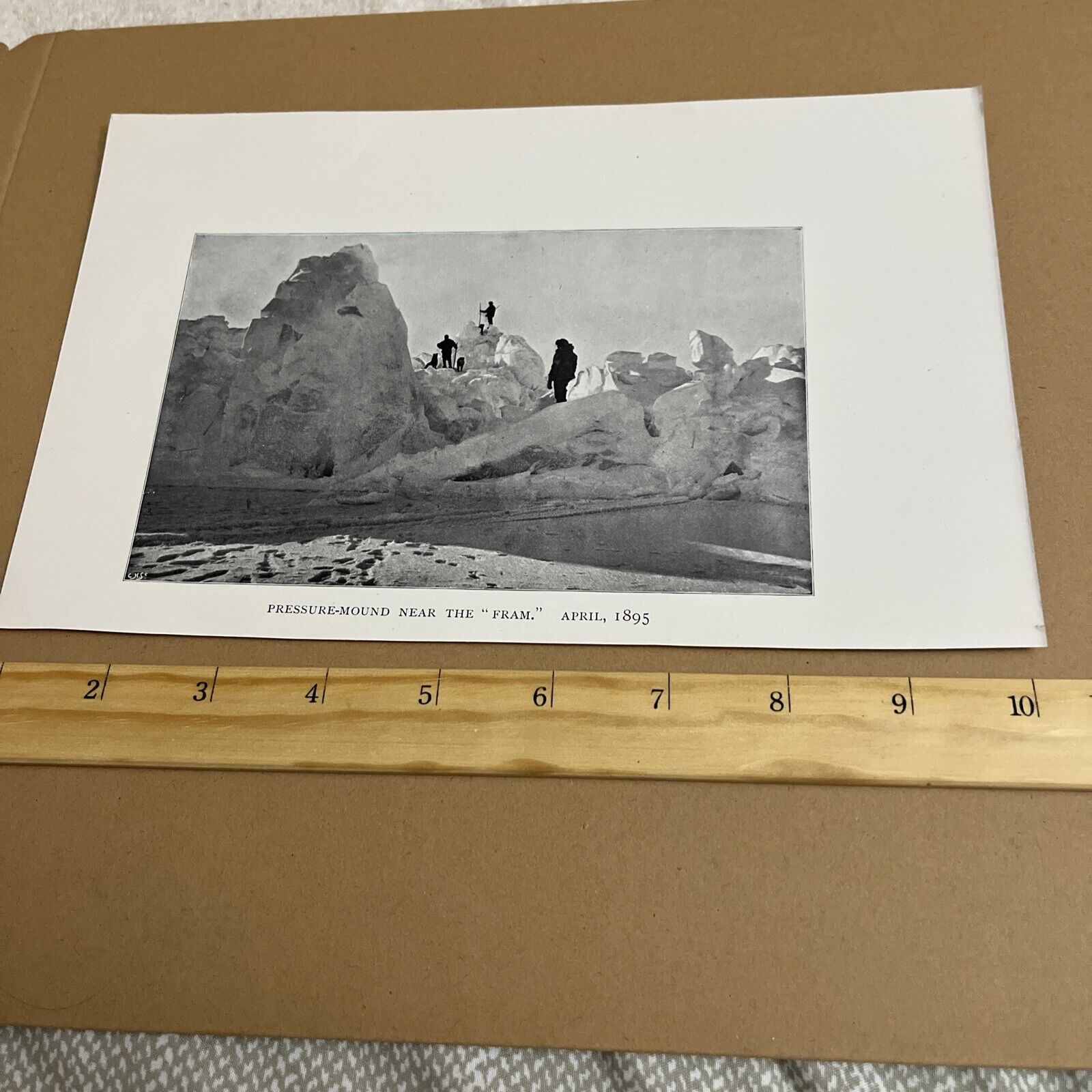 Antique 1898 Image: Pressure-Mound Near The Fram Vessel: Arctic Polar Expedition