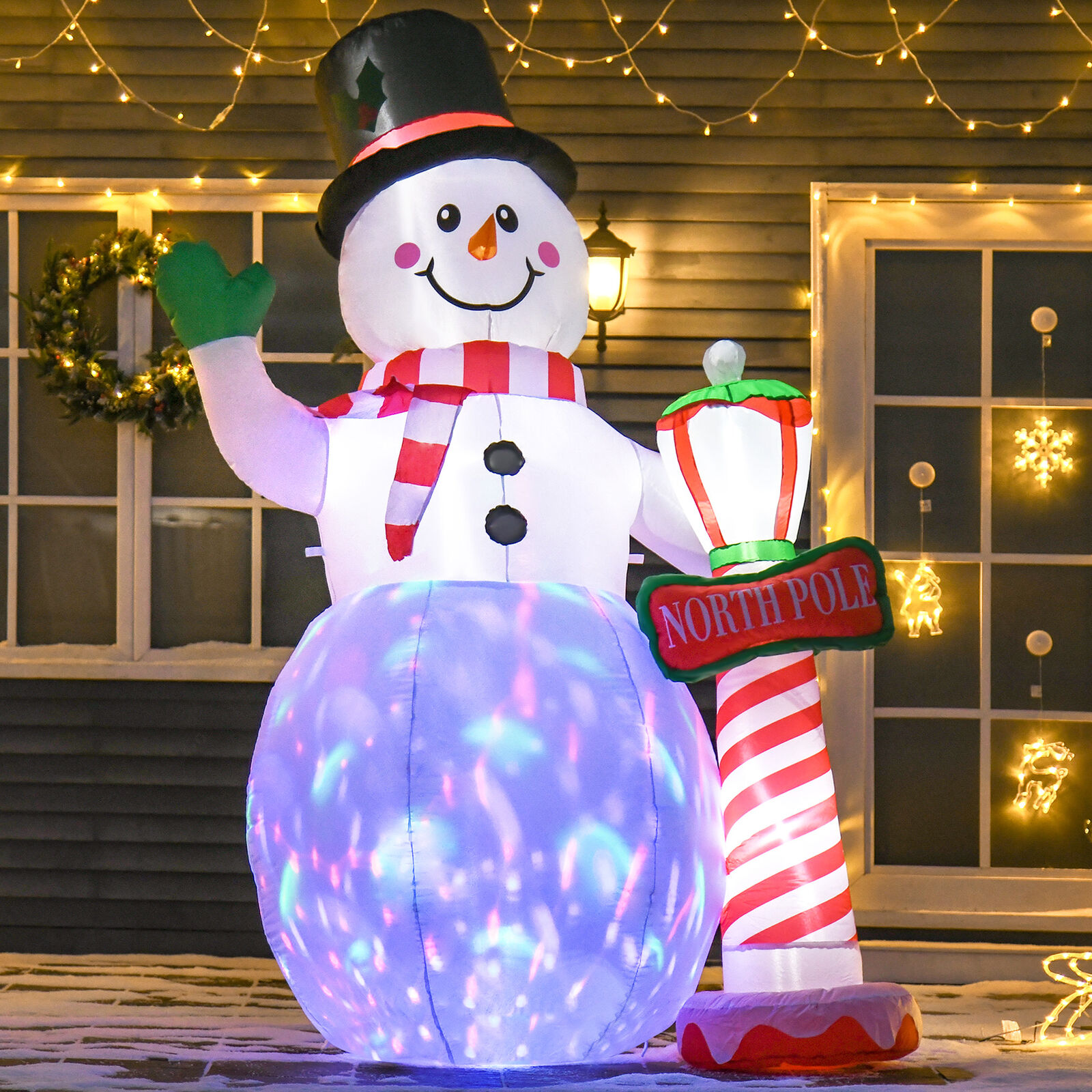 8 ft LED Light Up Snowman Outdoor Christmas Inflatable Lighted Yard Decoration