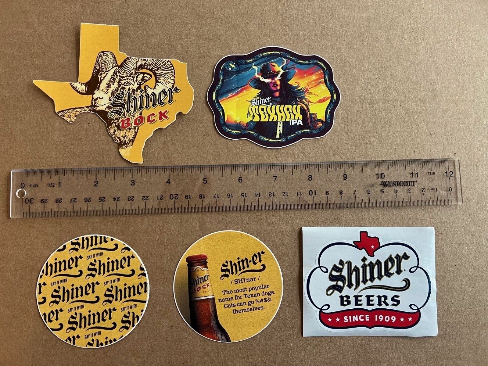 SHINER Bock stickers - assorted - decal craft beer brewery brewing (5 Pack)