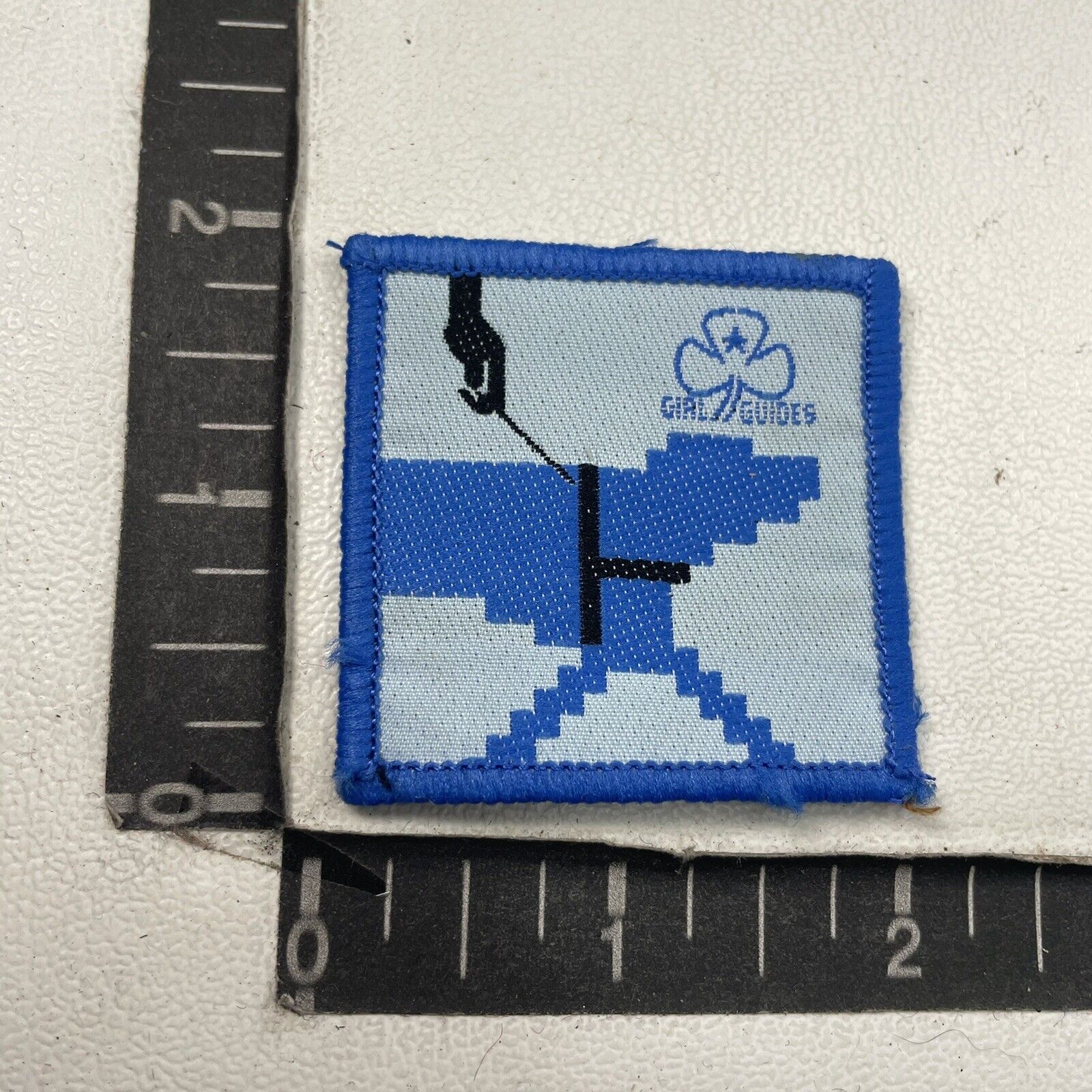 Vtg Girl Guides (Girl Scouts) Pixelated Blue Dog Patch C147