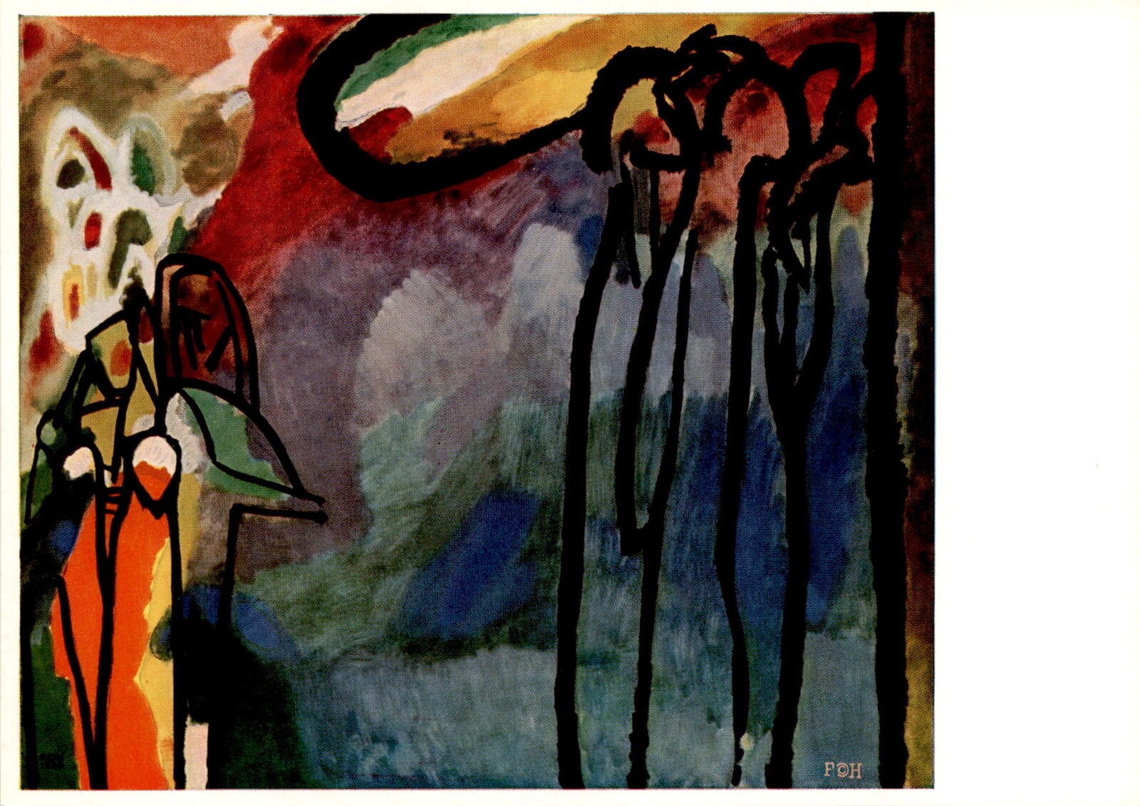 Hanfstaengl print of Kandinsky\'s Improvisation XIX.vintage post card