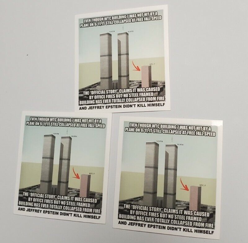 9/11 9-11 Stickers Lot 3 World Trade Center NYC INFO WARS MARK DICE ALEX JONES 