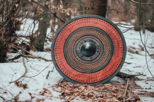 Warriors Antique Solid Designer Round Wooden Viking Shield Circular ornamental