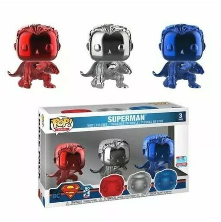 Funko Pop Heroes Superman 80 Years 3-Pack 2018 Fall Convention Exclusive Mint