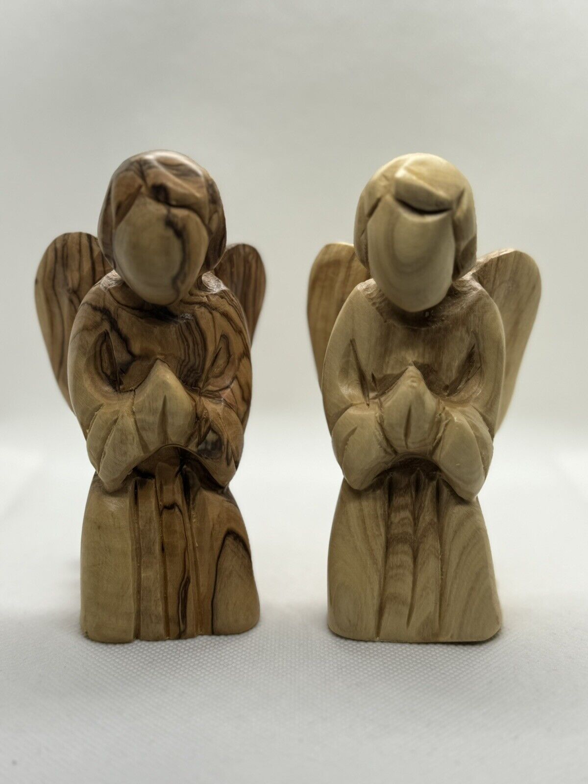 Beautiful Hand Carved Praying Angel Made From Natural Olive Wood(4.5 Inch)