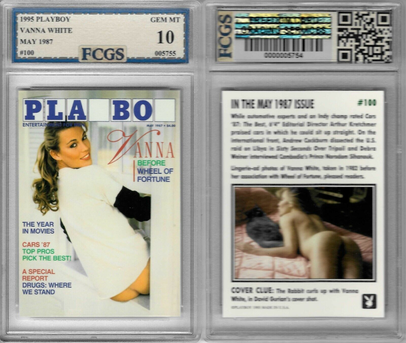 1995 Playboy Vanna White Card #100 Graded FCGS 10 GEM MINT