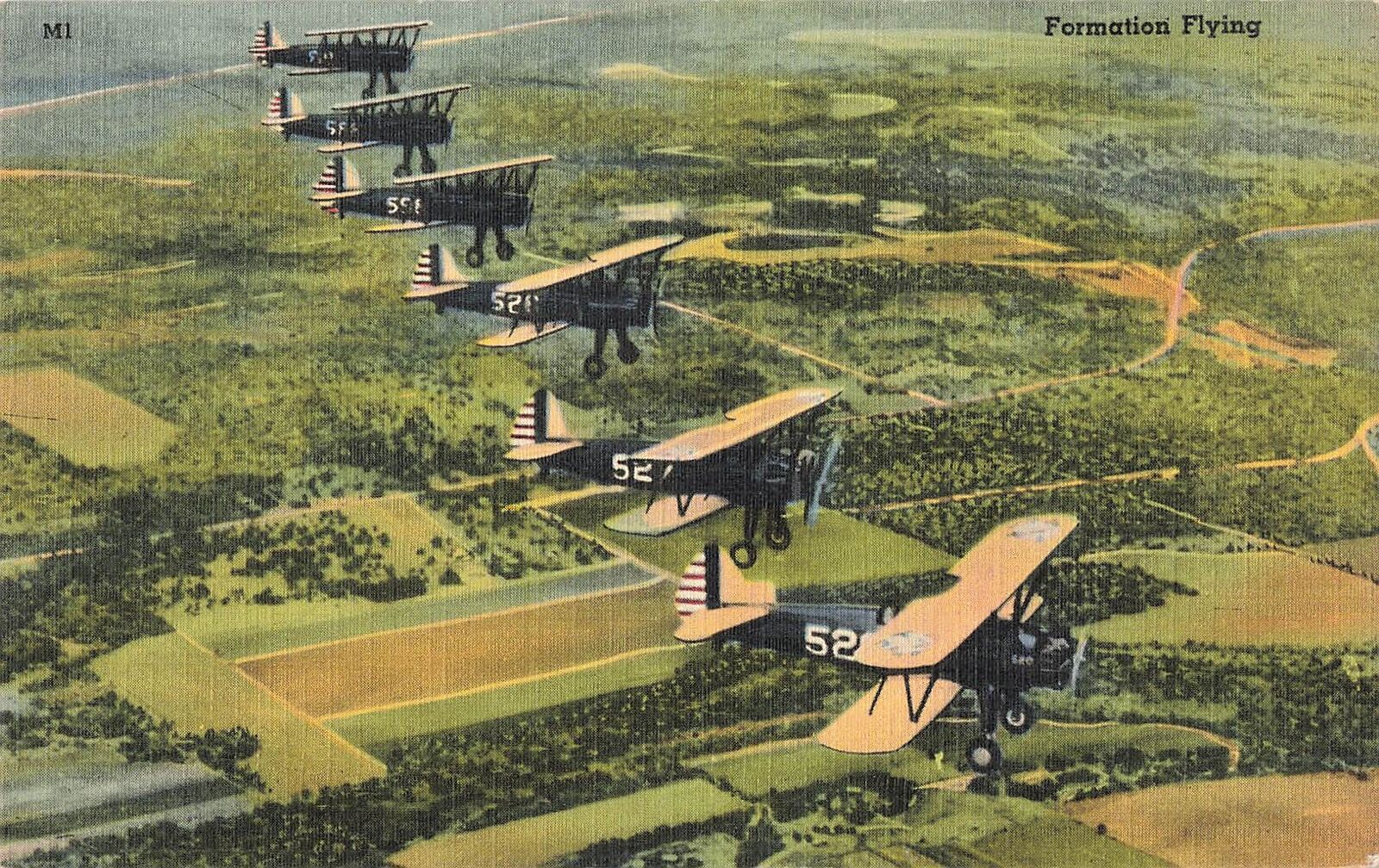 Vintage Postcard Formation Flying, U.S Army Air Corps. WW2