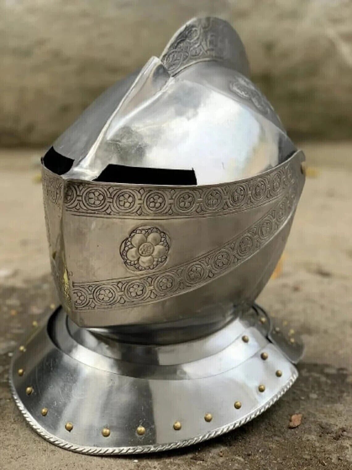 Medieval Jousting Knight Fighting Armour Helmet Halloween 18 Gauge Steel, gifts