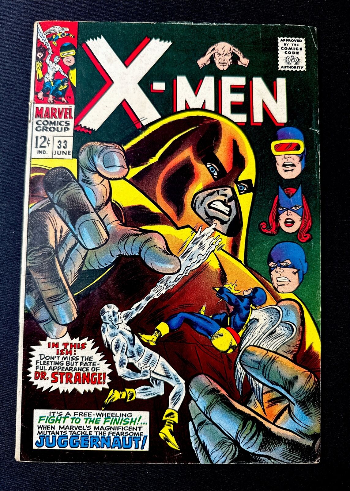 X-Men #33 Marvel Comics 1967 Silver Age Juggernaut Cover Doctor Strange Cameo