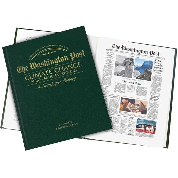 CLIMATE CHANGE Personalized Book Historic Newspaper Coverage Birthday Gift