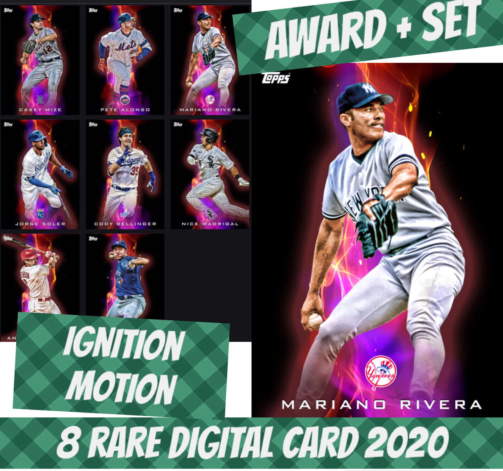 2020 Topps Bunt Mariano Rivera Rare Award + Set (1+7) Ignition Motion Digital