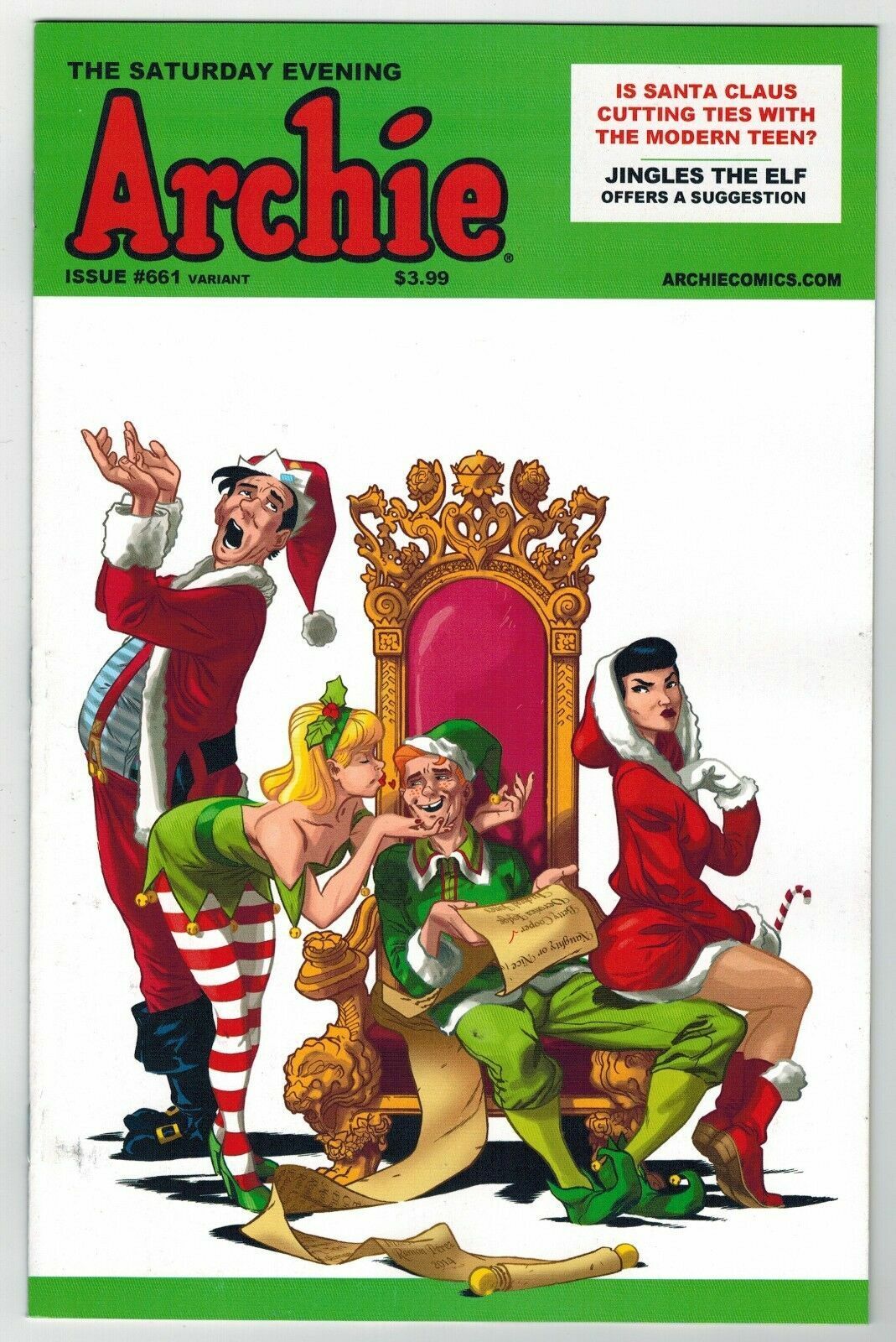 ARCHIE #661 HOLLY JOLLY VARIANT COVER - 2014 COMIC BOOK NM