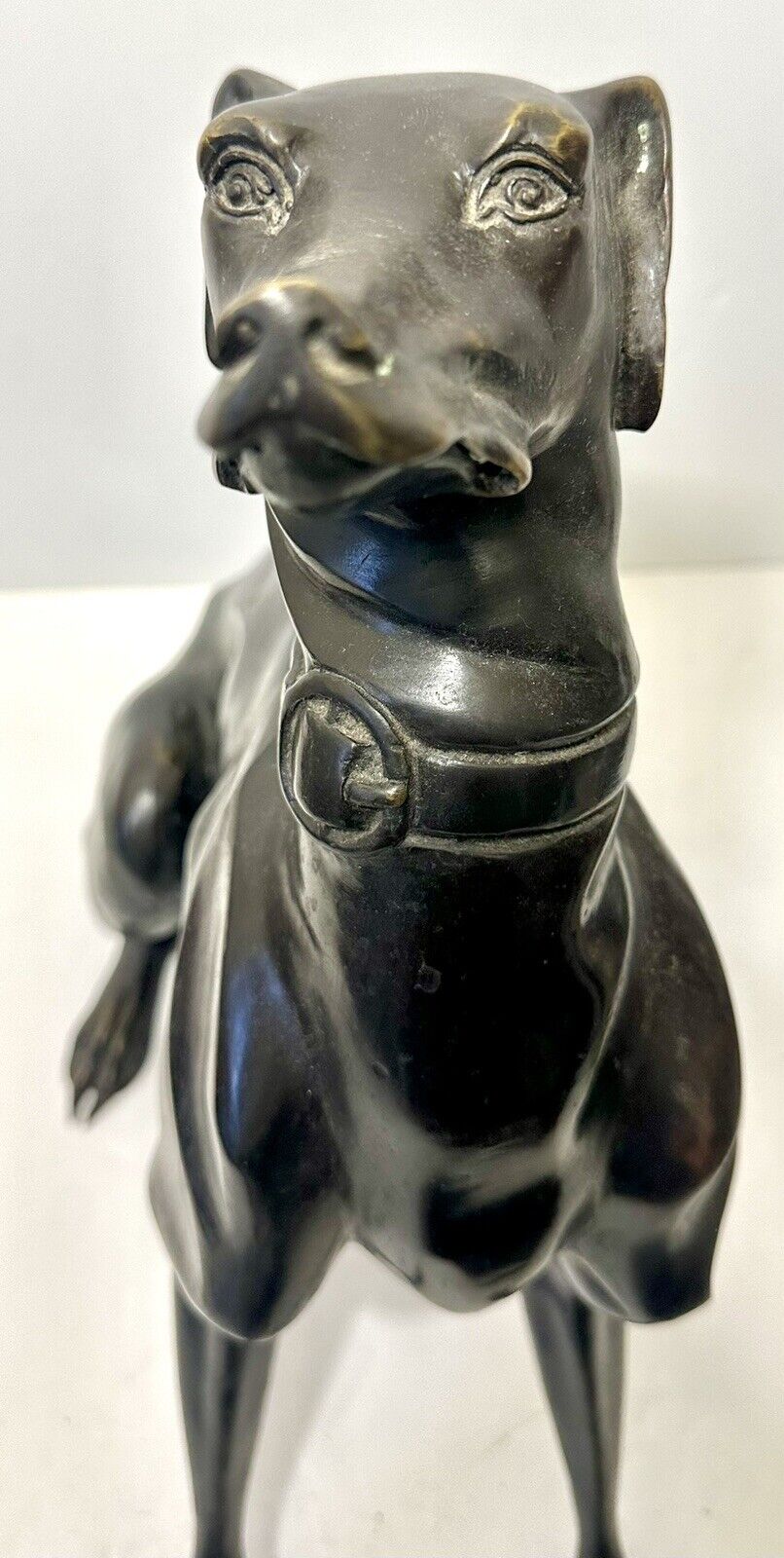 Vintage Handmade Handcrafted Brown Iron Cast Full Figure Dog Sculpture Figurine