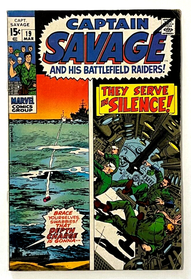 Captain Savage #19 - Marvel Comics 1970 - Key FINAL ISSUE - Vintage War Comic