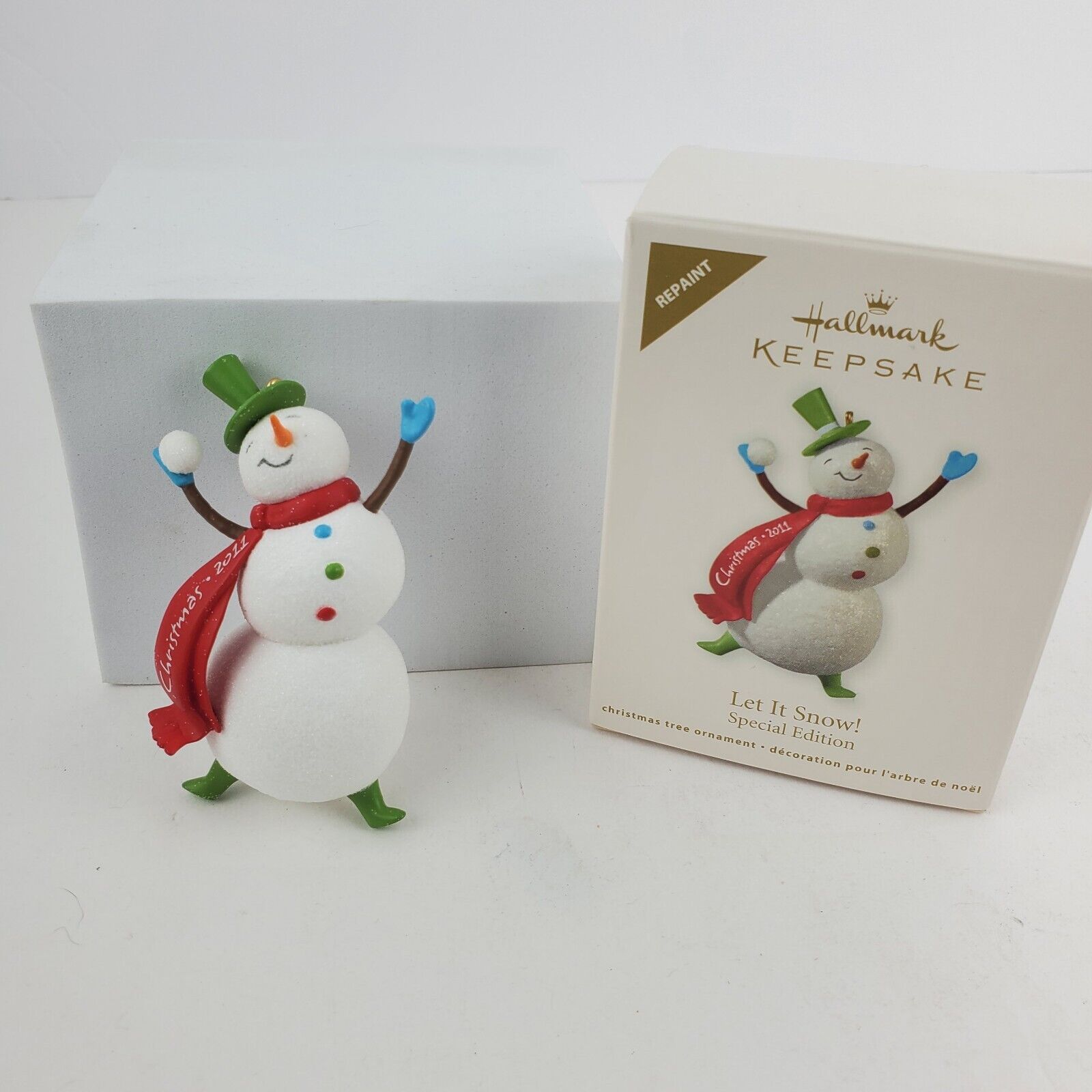 Hallmark Let It Snow Snowman Special Edition Repaint 2011 Christmas Ornament