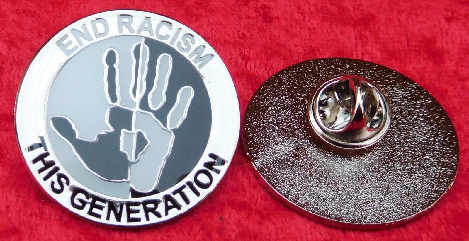 End Racism Lapel Pin Badge Anti Racist / Fascist Solidarity Protest Symbol