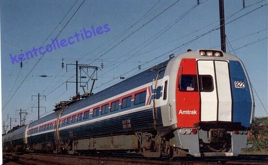 Amtrak Metroliner #822 Electric railroad passenger train postcard
