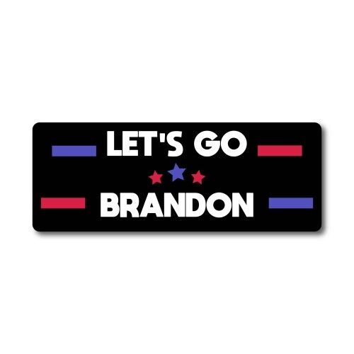 Let's Go Brandon Black Magnet Decal, 3x8 In Automotive Magnet for Car Truck SUV