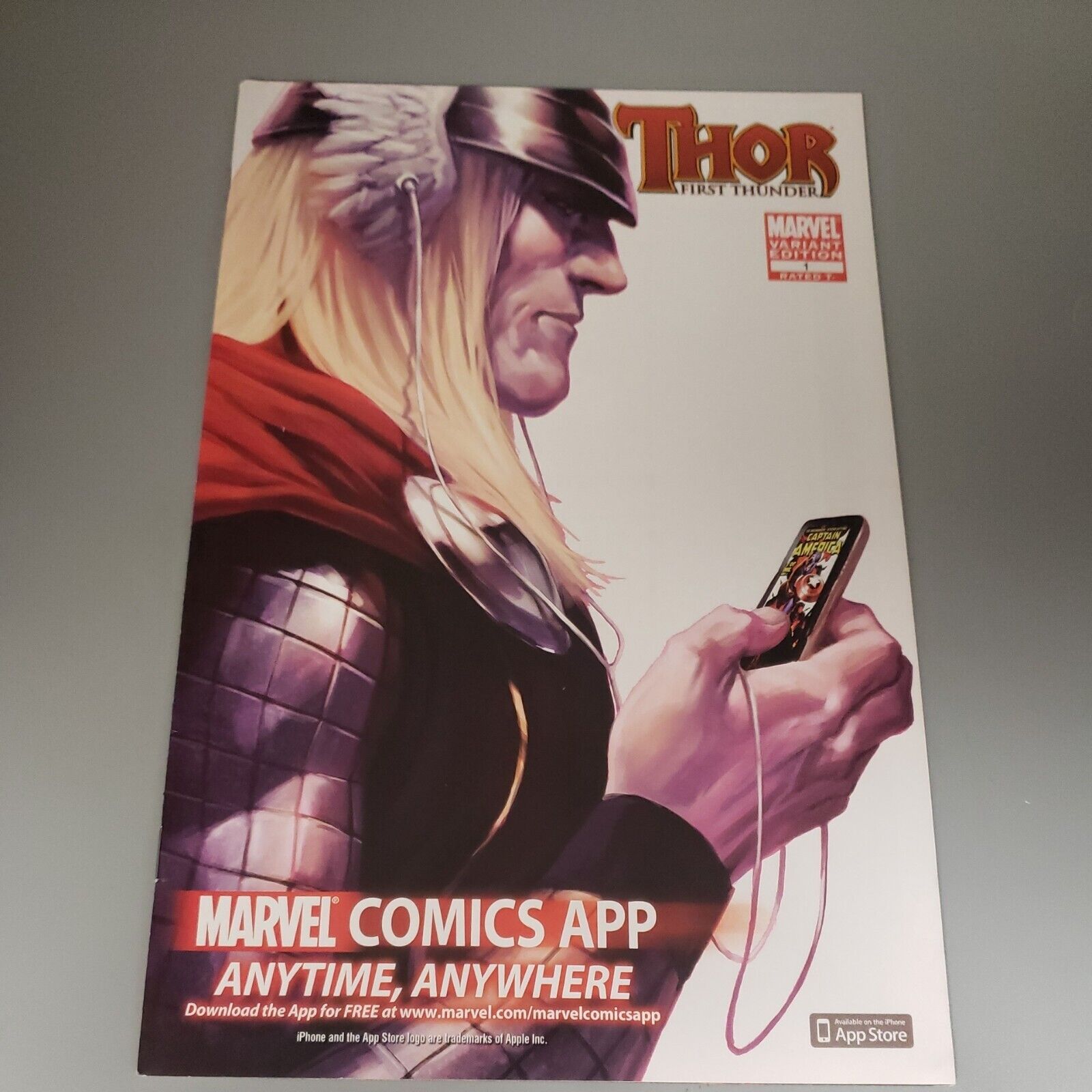 Thor First Thunder #1 Marko Djurdjevic VARIANT 2010 Marvel Comic App iPod iPhone