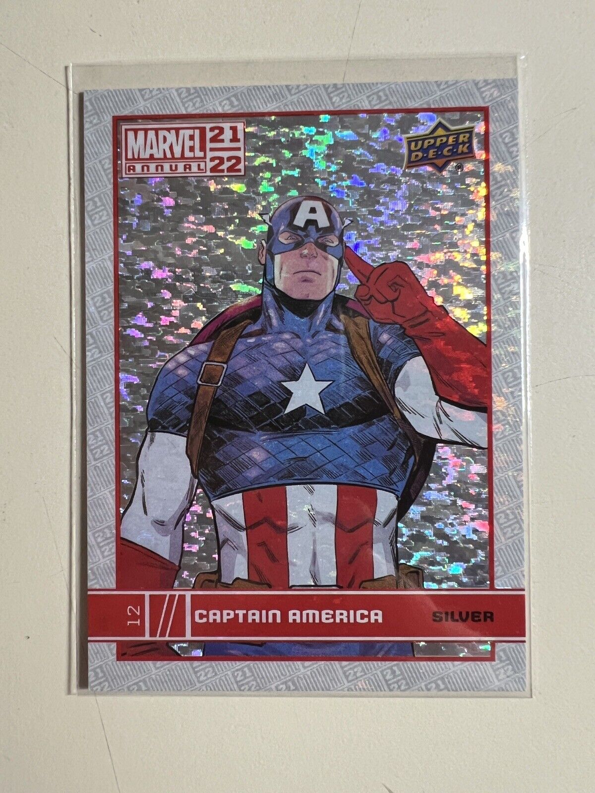 2021-22 Upper Deck Marvel Annual Silver Sparkle Captain America #12