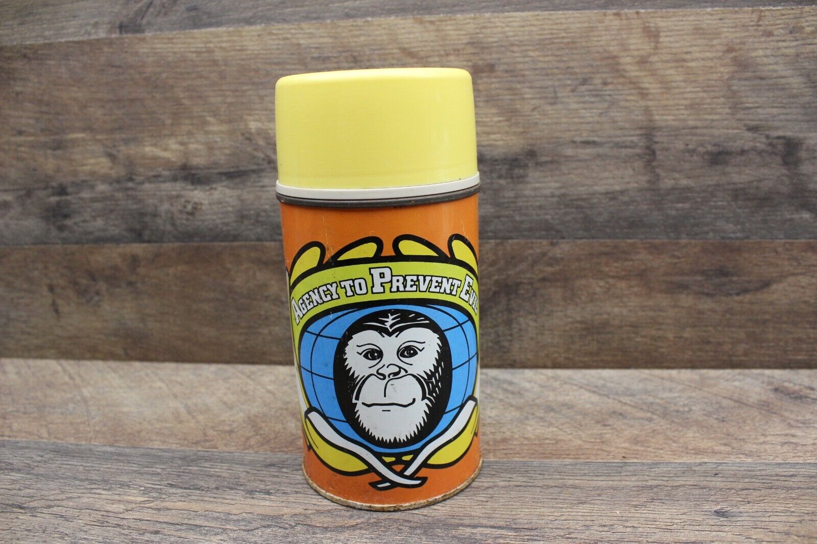 VINTAGE AGENCY TO PREVENT EVIL LANCE LINK THERMOS 1971 RARE
