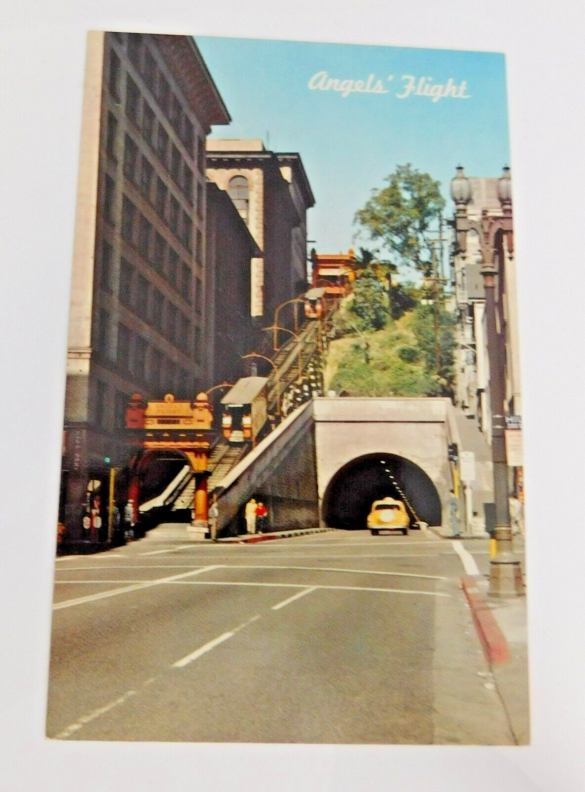 Los Angeles, California Angel\'s Flight Railway  Vintage Postcard Scene