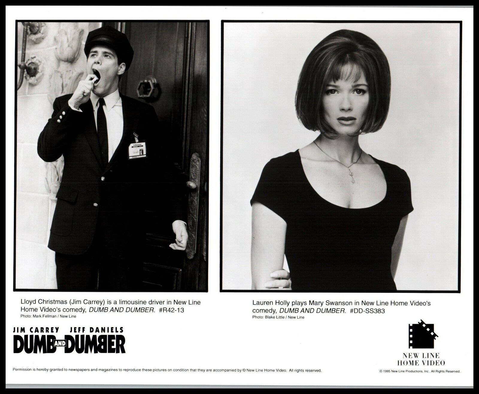 Jim Carrey + Lauren Holly in Dumb and Dumber (1994) ORIGINAL VINTAGE PHOTO M 63