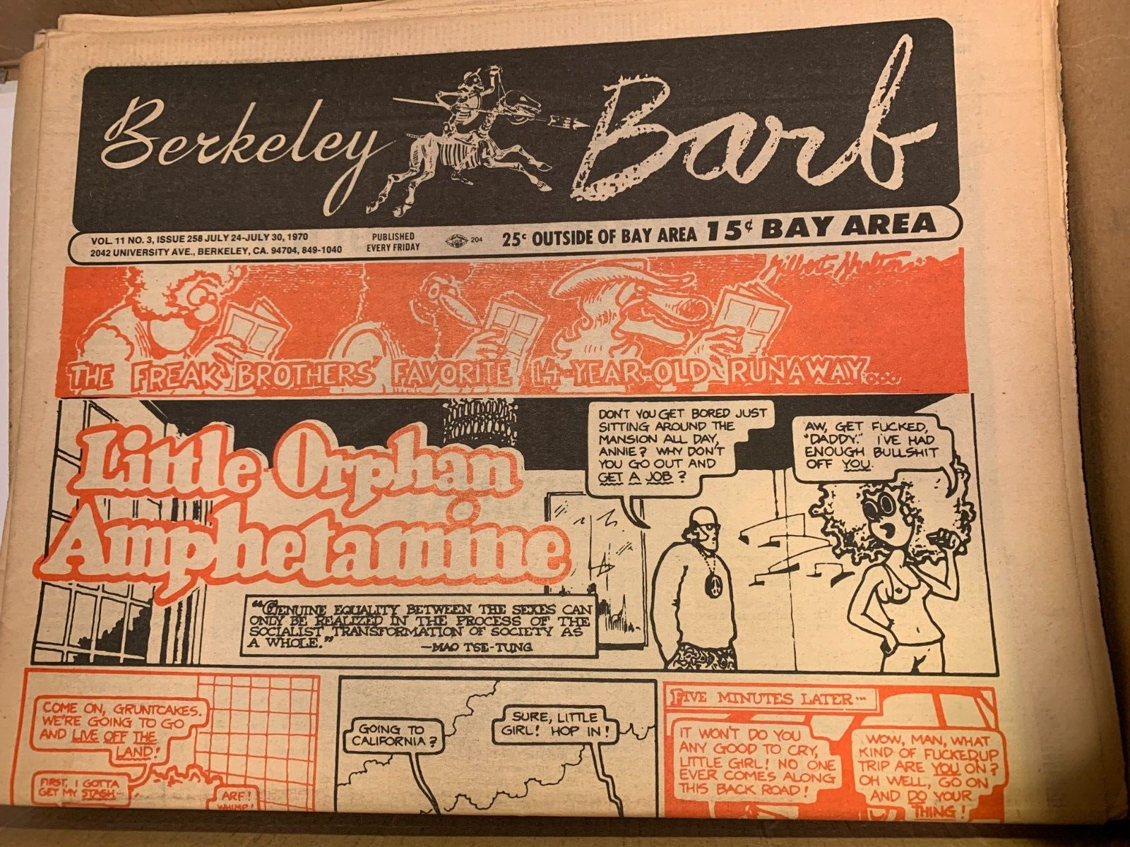 BERKELEY BARB ISSUE #258 JULY 24 - 30, 1970 VINTAGE BAY AREA NEWSPAPER NOS