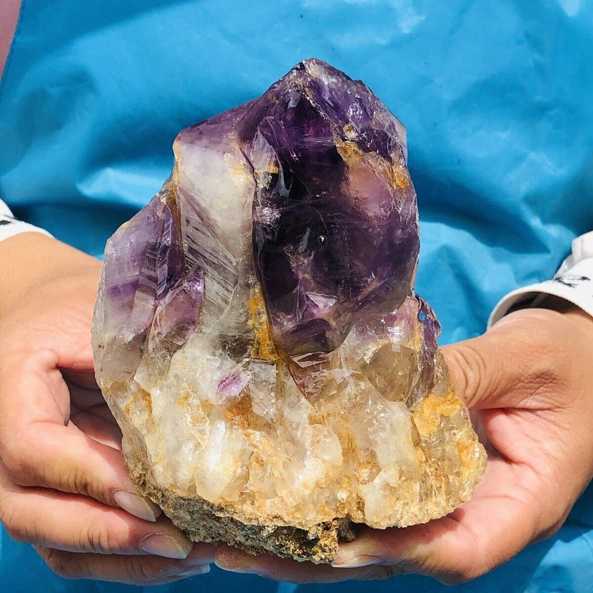 810g HUGE Natural Purple Quartz Crystal Cluster Rough Specimen Healing 396
