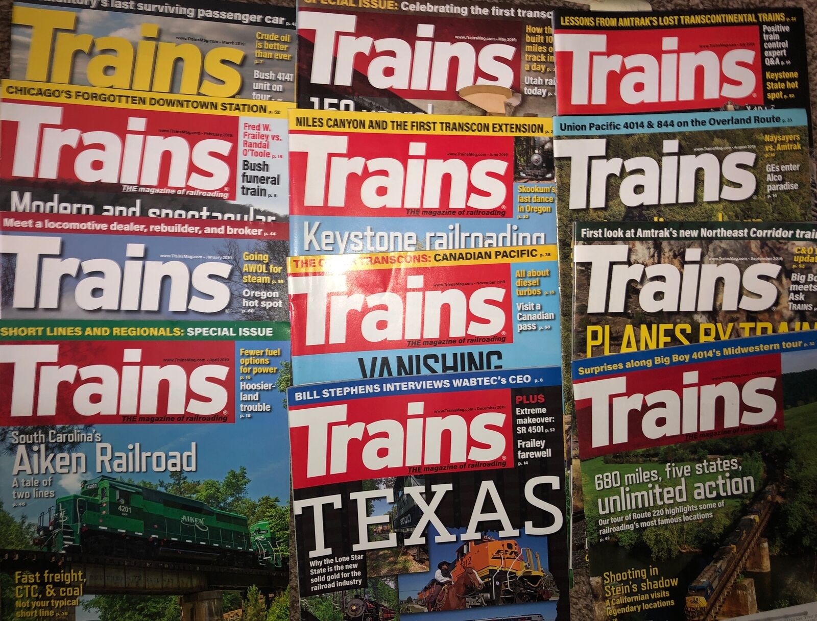 Trains 2019 Magazine 12 Issues Magazines