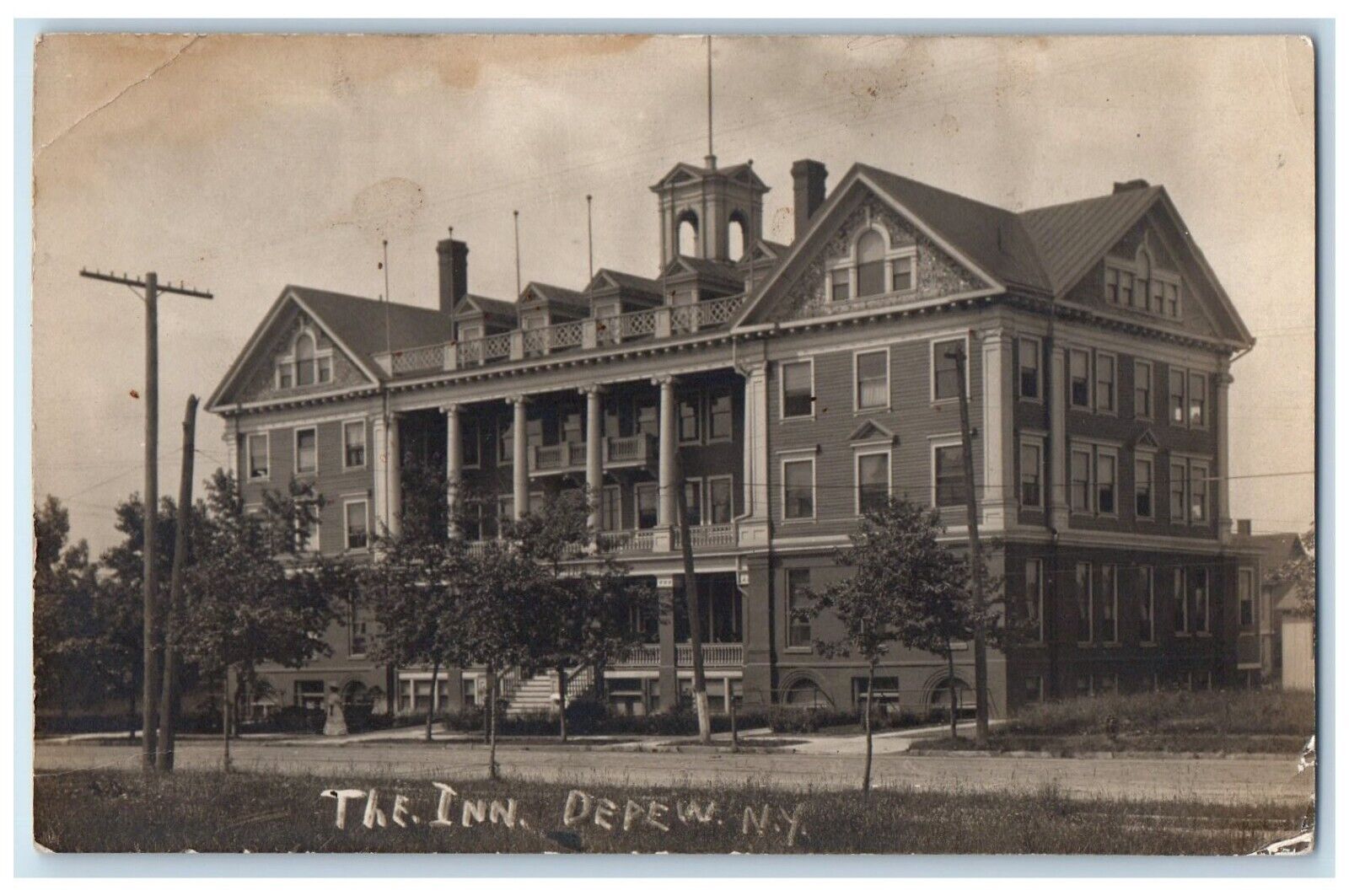 c1910's The Inn Building Depew New York NY RPPC Photo Posted Antique Postcard