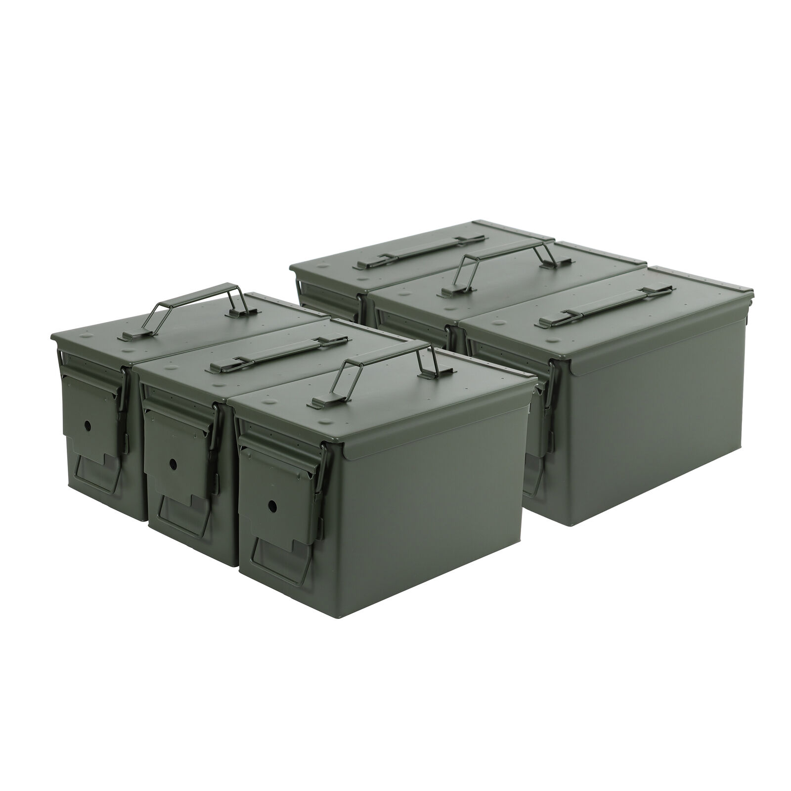 Redneck Convent Metal Ammo Storage Box 6pk - .50 Cal Green Locking Steel Can