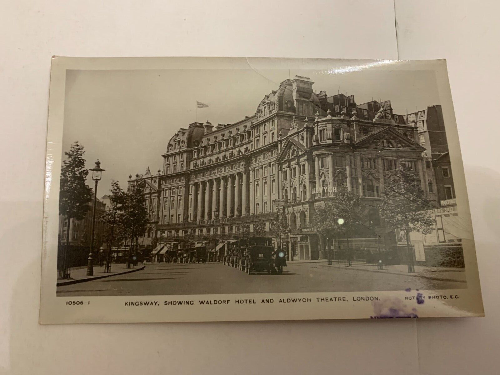 c.1920 Kingsway Waldorf Hotel and Aldwych Theatre London England Real Photo PC
