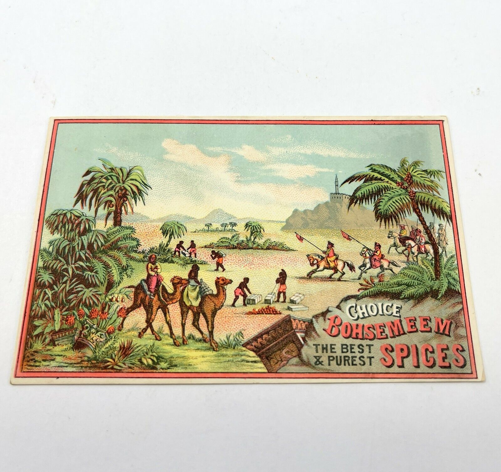 Victorian Trade Card Bohsemeem Spices Black Natives Camels Weikel Smith Phila