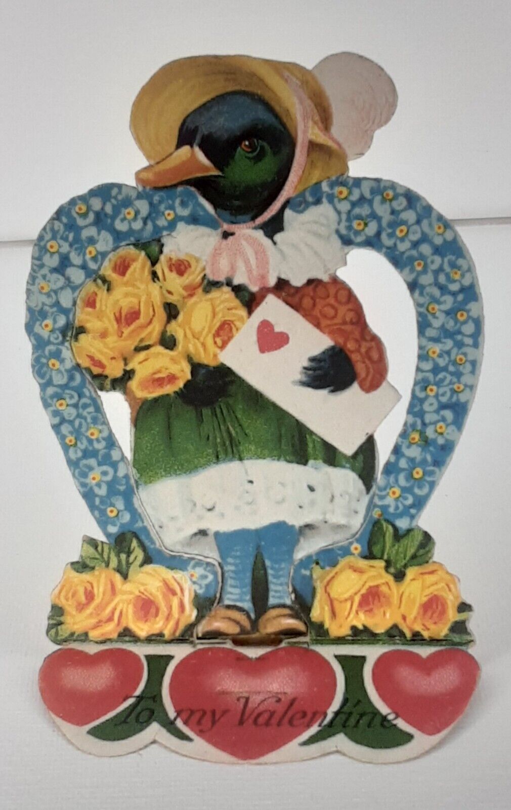 Valentine Card Goose To My Valentine 1930s Romantic Greeting
