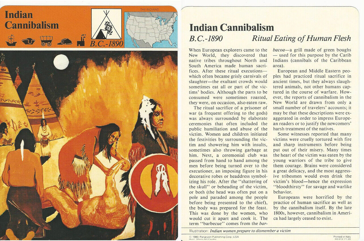 1979 Panarizon, Story Of America, #71.20 Indian Cannibalism