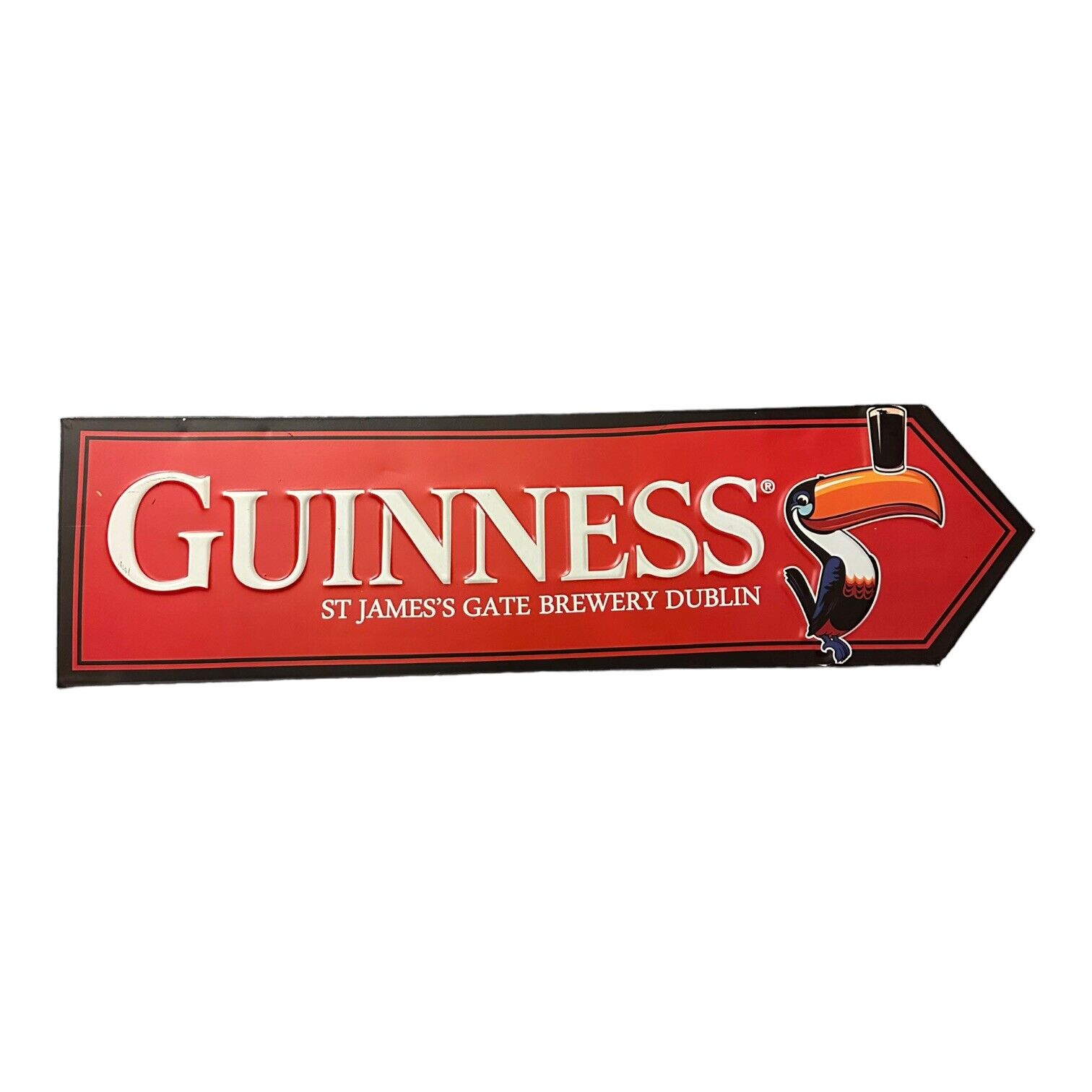 Guinness Metal Red Toucan Pint Road Sign Official Merchandise Vintage 