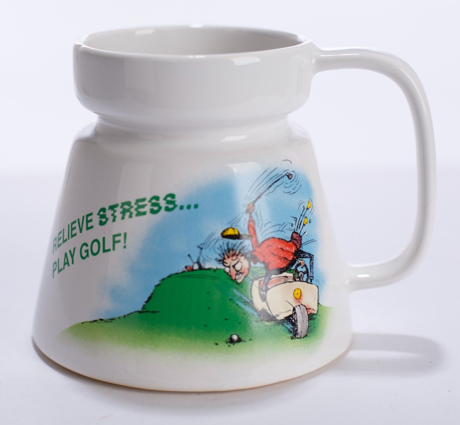 Golf Mug Funny spill proof Coffee Mug Non Slip 16 Oz Golfing 80s