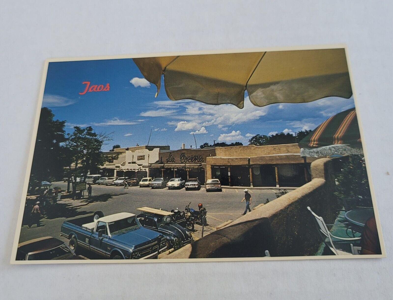 Vintage 1980\'s Postcard Taos Plaza North Side, Taos New Mexico Petley Studios