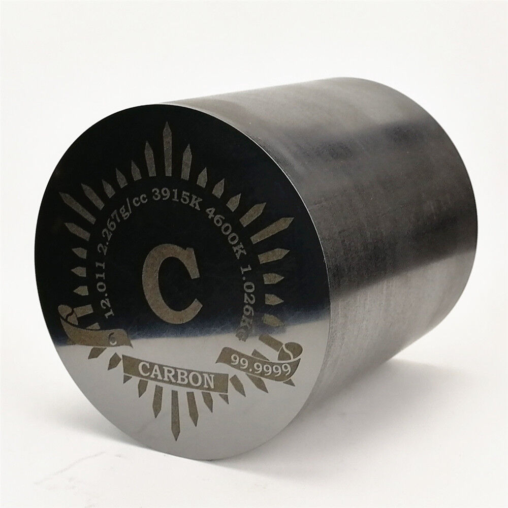 1Kg Fine Turning Carbon Cylinder dia.90×90mm 99.9999% Engraved Periodic Table
