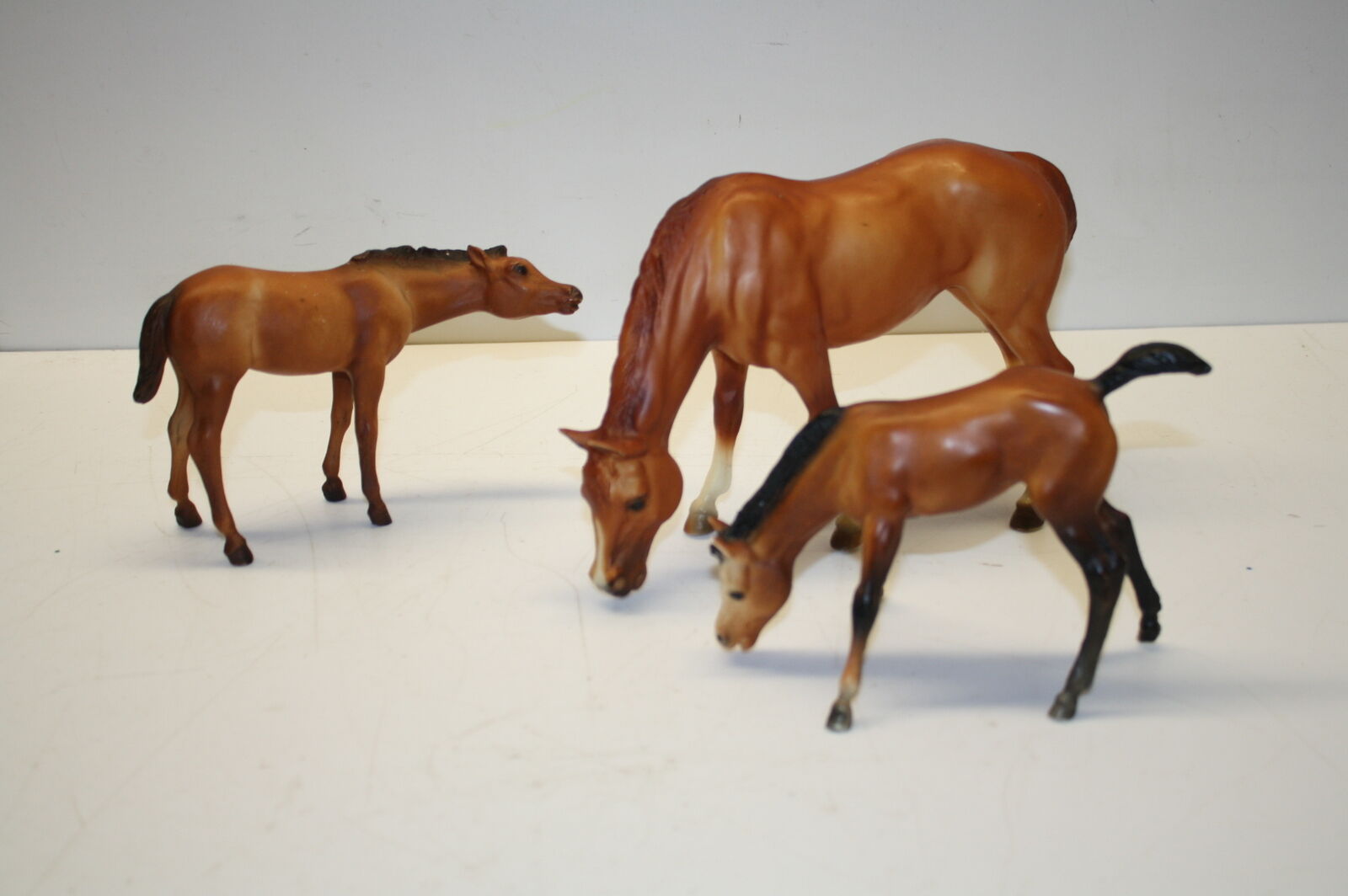 Breyer Grazing Mare 3165 Buttons & Bows 1993 & Two Foals -  Good Condition. 