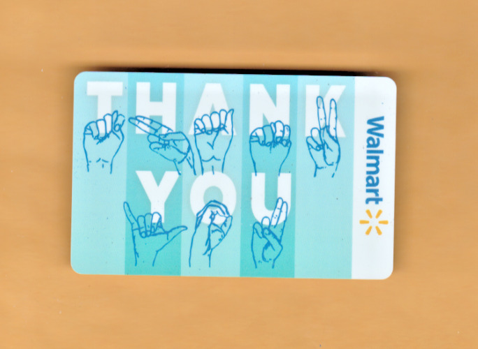 Collectible Walmart Gift Card - Thank You ASL Sign Language - No Value -FD104824