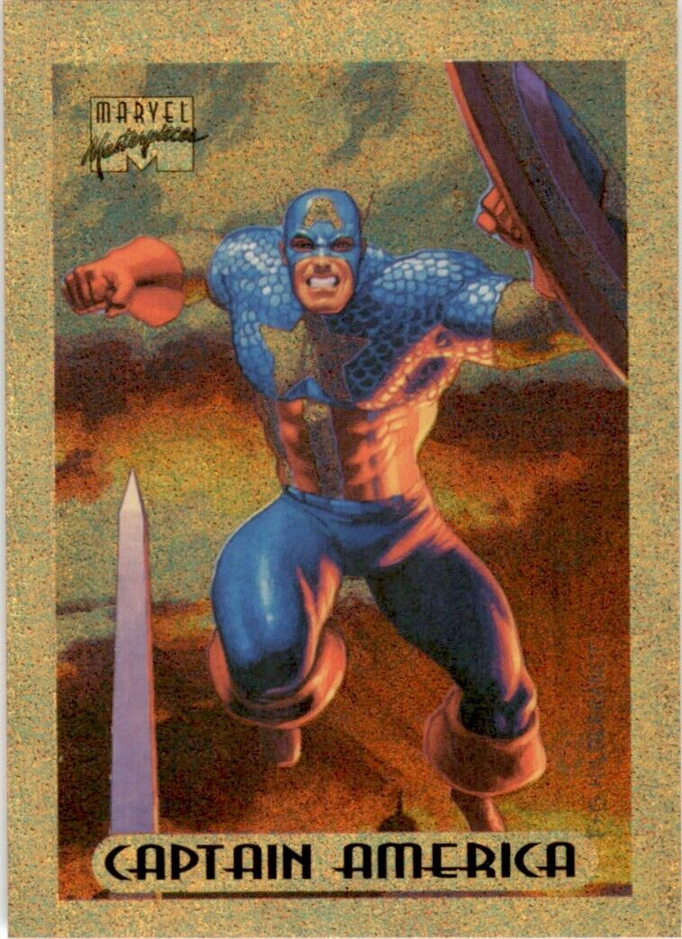 1994 Fleer Marvel Masterpieces Bronze Holofoil #1 Captain America