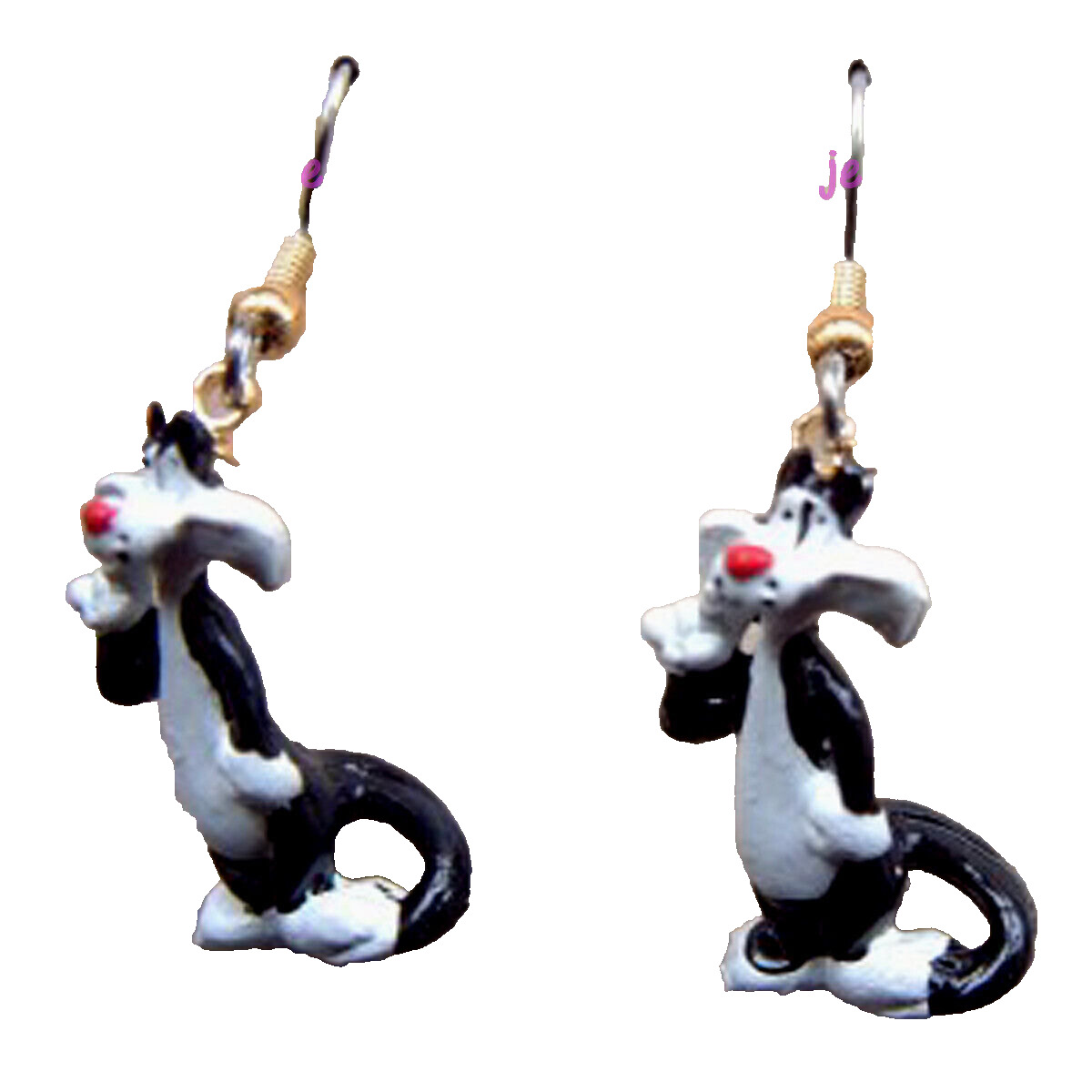 Funky SYLVESTER CAT EARRINGS-Looney Tune Tweety Bird Mini Figure Costume Jewelry