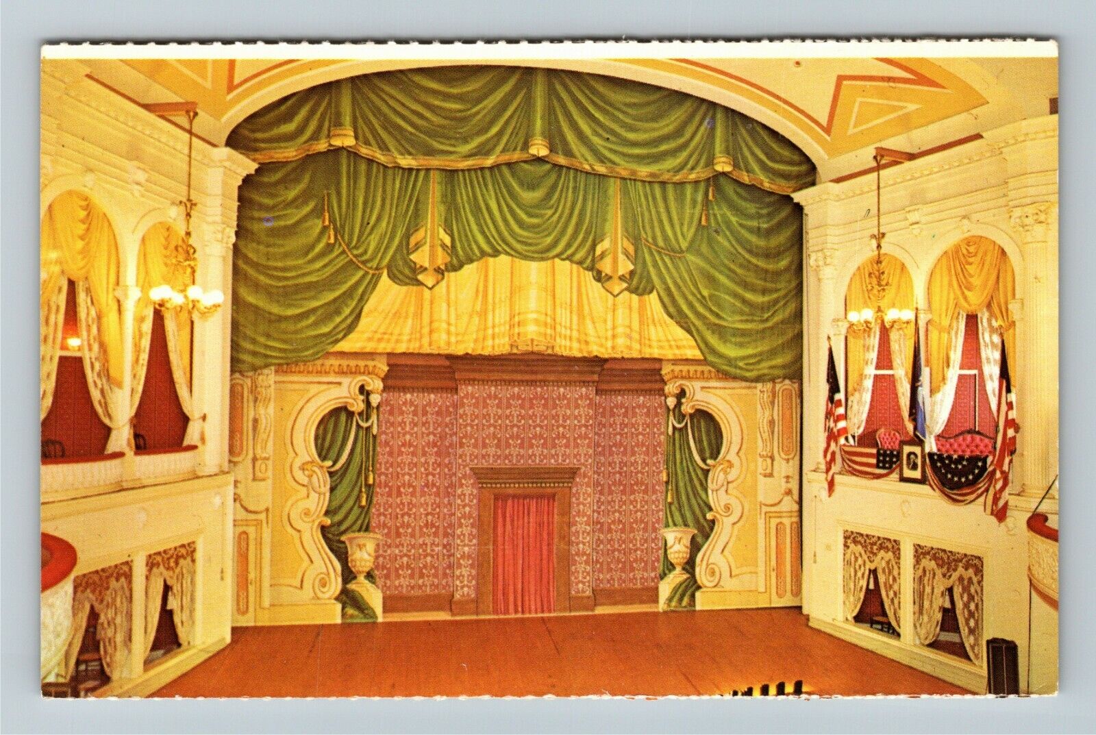 Washington DC-Stage at Ford's Theater Restored to Original 1865 Vintage Postcard